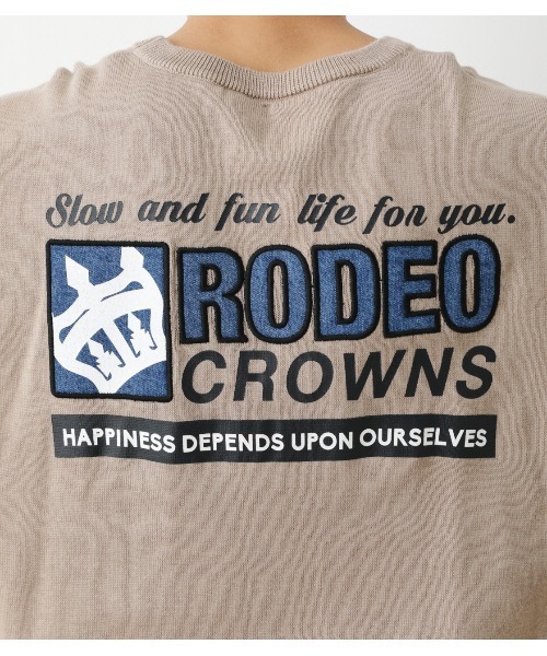 RODEO CROWNS WIDE BOWL(ロデオクラウンズワイドボウル)の「メンズデニムアップリケクルーネックニットトップス(ニット/セーター・メンズ・ブルー/ベージュ/ブラック・LARGE/MEDIUM)」の9枚目の写真