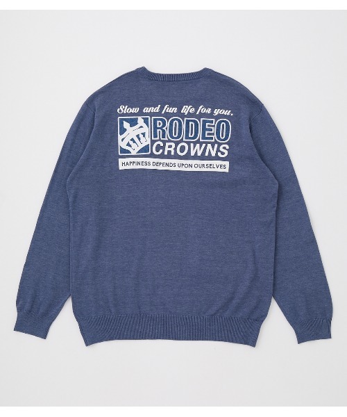 RODEO CROWNS WIDE BOWL(ロデオクラウンズワイドボウル)の「メンズデニムアップリケクルーネックニットトップス(ニット/セーター・メンズ・ブルー/ベージュ/ブラック・LARGE/MEDIUM)」の18枚目の写真