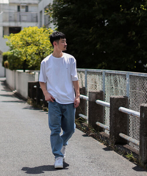 Champion（チャンピオン）の「Champion × BEAMS / 別注 One Point T-shirt（Tシャツ/カットソー・メンズ・ネイビー/ブラック/グレー/ホワイト・L/M/S/XL）」の5枚目の写真
