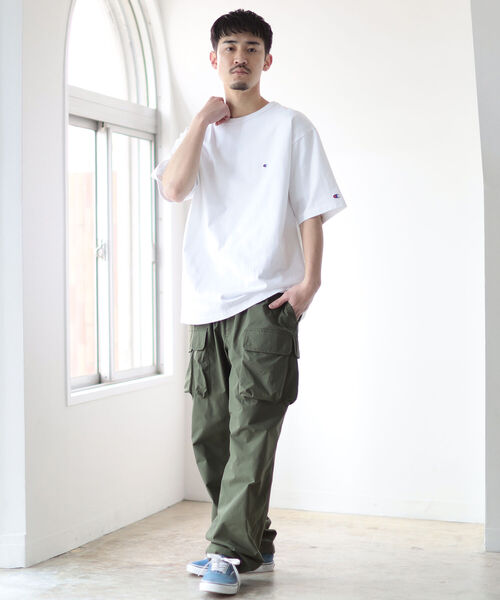 Champion（チャンピオン）の「Champion × BEAMS / 別注 One Point T-shirt（Tシャツ/カットソー・メンズ・ネイビー/ブラック/グレー/ホワイト・L/M/S/XL）」の8枚目の写真