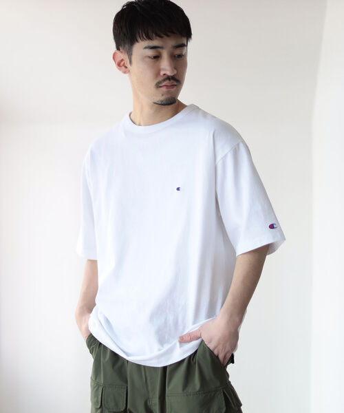 Champion（チャンピオン）の「Champion × BEAMS / 別注 One Point T-shirt（Tシャツ/カットソー・メンズ・ネイビー/ブラック/グレー/ホワイト・L/M/S/XL）」の21枚目の写真