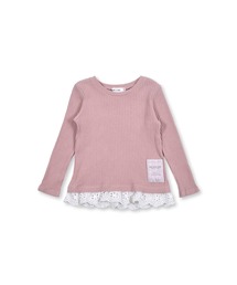 Noeil aime BeBe | NoeilaimeBeBe/裾レース付きレーシーテレコTシャツ(80~130cm)(Tシャツ/カットソー)