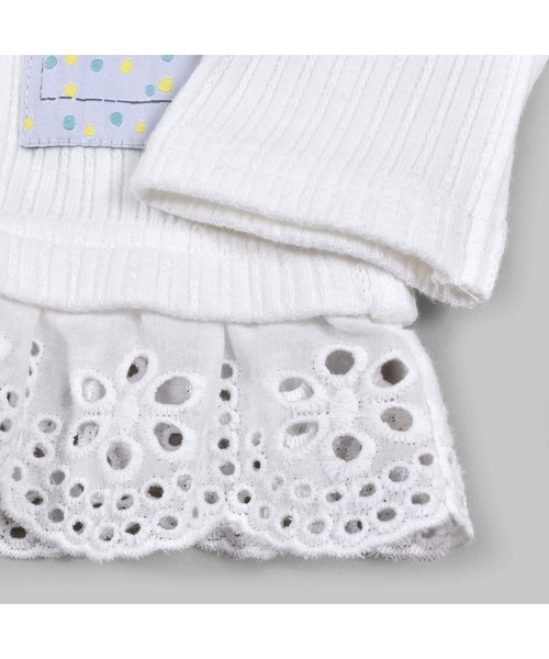 Noeil aime BeBe(ノイユエイムベベ)の「NoeilaimeBeBe/裾レース付きレーシーテレコTシャツ(80~130cm)(Tシャツ/カットソー・キッズ・ホワイト/ピンク・110/90/80/130/120/100)」の15枚目の写真
