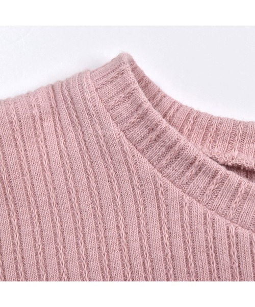 Noeil aime BeBe(ノイユエイムベベ)の「NoeilaimeBeBe/裾レース付きレーシーテレコTシャツ(80~130cm)(Tシャツ/カットソー・キッズ・ホワイト/ピンク・110/90/80/130/120/100)」の14枚目の写真
