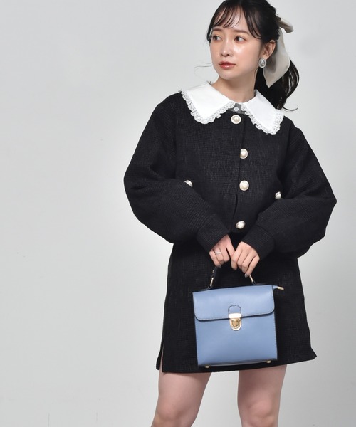 ems excite（エムズエキサイト）の「パイピングサッチェルBAG（ショルダーバッグ・レディース・ブラック/オフホワイト/ブルー・FREE）」の10枚目の写真