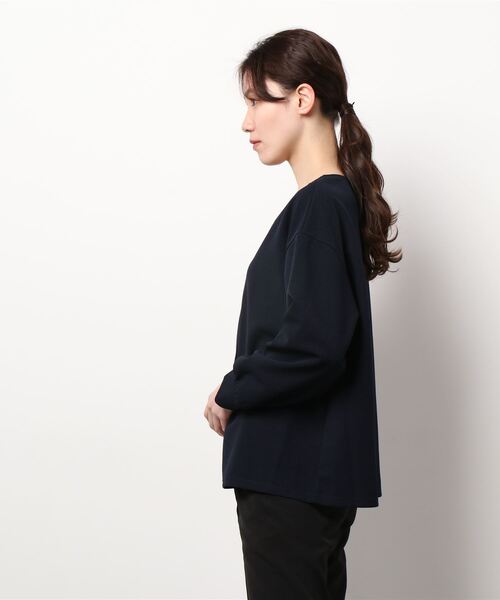 NICOLE white(ニコルホワイト)の「スキッパーTEE カットブラウス(Tシャツ/カットソー・レディース・ネイビー/オフホワイト/グリーン・FREE)」の5枚目の写真