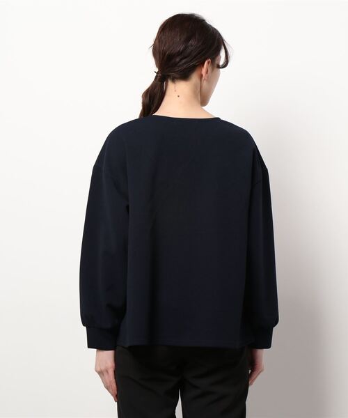 NICOLE white(ニコルホワイト)の「スキッパーTEE カットブラウス(Tシャツ/カットソー・レディース・ネイビー/オフホワイト/グリーン・FREE)」の4枚目の写真