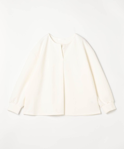 NICOLE white(ニコルホワイト)の「スキッパーTEE カットブラウス(Tシャツ/カットソー・レディース・ネイビー/オフホワイト/グリーン・FREE)」の6枚目の写真