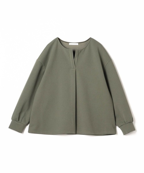 NICOLE white(ニコルホワイト)の「スキッパーTEE カットブラウス(Tシャツ/カットソー・レディース・ネイビー/オフホワイト/グリーン・FREE)」の7枚目の写真