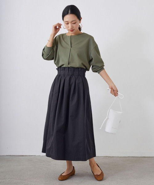 NICOLE white(ニコルホワイト)の「スキッパーTEE カットブラウス(Tシャツ/カットソー・レディース・ネイビー/オフホワイト/グリーン・FREE)」の16枚目の写真