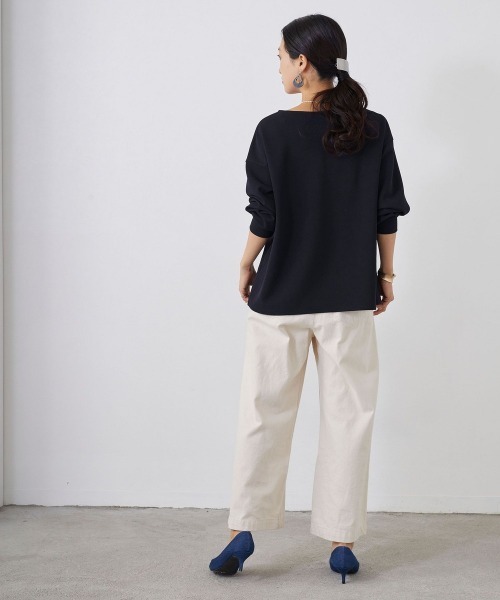 NICOLE white(ニコルホワイト)の「スキッパーTEE カットブラウス(Tシャツ/カットソー・レディース・ネイビー/オフホワイト/グリーン・FREE)」の20枚目の写真