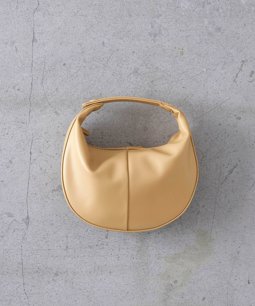 フェイクレザーラウンドミニバッグ