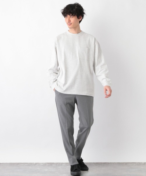 GLOBAL WORK（グローバルワーク）の「USAコットンアソートT長袖/255808（Tシャツ/カットソー・メンズ・グリーン/ライトベージュ/ミント/スカイブルー/ホワイト/ブラック/グレー/その他・SMALL/LARGE/X-LARGE/MEDIUM）」の9枚目の写真