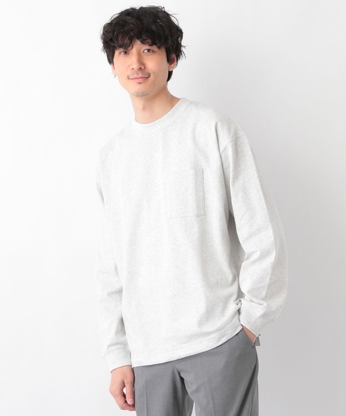 GLOBAL WORK（グローバルワーク）の「USAコットンアソートT長袖/255808（Tシャツ/カットソー・メンズ・グリーン/ライトベージュ/ミント/スカイブルー/ホワイト/ブラック/グレー/その他・SMALL/LARGE/X-LARGE/MEDIUM）」の10枚目の写真