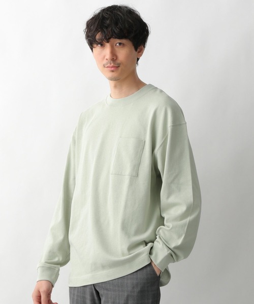 GLOBAL WORK（グローバルワーク）の「USAコットンアソートT長袖/255808（Tシャツ/カットソー・メンズ・グリーン/ライトベージュ/ミント/スカイブルー/ホワイト/ブラック/グレー/その他・SMALL/LARGE/X-LARGE/MEDIUM）」の16枚目の写真