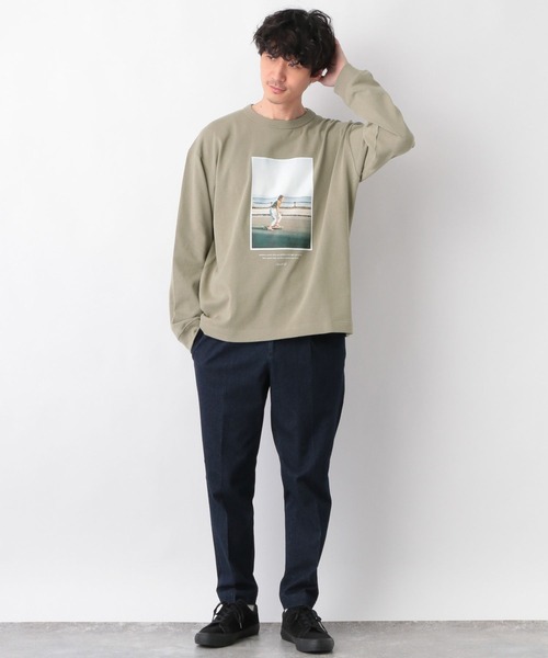 GLOBAL WORK（グローバルワーク）の「USAコットンアソートT長袖/255808（Tシャツ/カットソー・メンズ・グリーン/ライトベージュ/ミント/スカイブルー/ホワイト/ブラック/グレー/その他・SMALL/LARGE/X-LARGE/MEDIUM）」の17枚目の写真