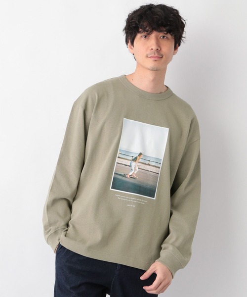 GLOBAL WORK（グローバルワーク）の「USAコットンアソートT長袖/255808（Tシャツ/カットソー・メンズ・グリーン/ライトベージュ/ミント/スカイブルー/ホワイト/ブラック/グレー/その他・SMALL/LARGE/X-LARGE/MEDIUM）」の19枚目の写真
