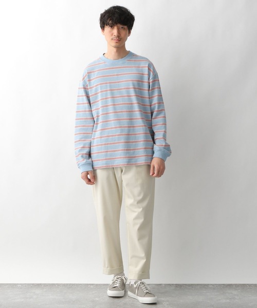 GLOBAL WORK（グローバルワーク）の「USAコットンアソートT長袖/255808（Tシャツ/カットソー・メンズ・グリーン/ライトベージュ/ミント/スカイブルー/ホワイト/ブラック/グレー/その他・SMALL/LARGE/X-LARGE/MEDIUM）」の22枚目の写真