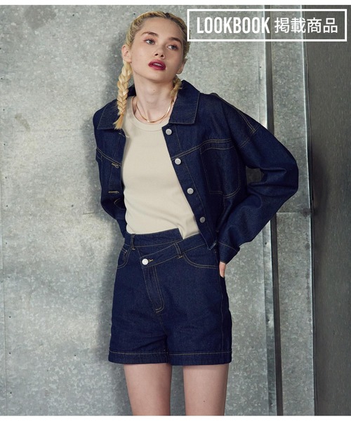 ANAP（アナップ）の「デニムデザインショートパンツ（デニムパンツ・レディース・オフホワイト/インディゴブルー/スミクロ/ブラック・L/M/S）」の4枚目の写真