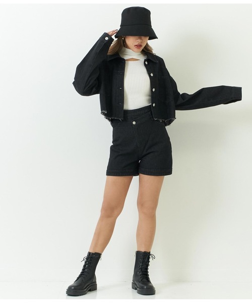 ANAP（アナップ）の「デニムデザインショートパンツ（デニムパンツ・レディース・オフホワイト/インディゴブルー/スミクロ/ブラック・L/M/S）」の9枚目の写真