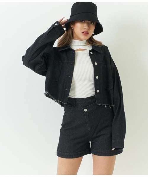 ANAP（アナップ）の「デニムデザインショートパンツ（デニムパンツ・レディース・オフホワイト/インディゴブルー/スミクロ/ブラック・L/M/S）」の8枚目の写真