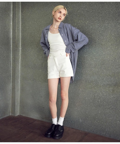 ANAP（アナップ）の「デニムデザインショートパンツ（デニムパンツ・レディース・オフホワイト/インディゴブルー/スミクロ/ブラック・L/M/S）」の18枚目の写真