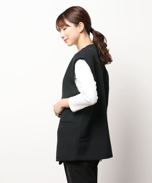 CPCM（シーピーシーエム）の「フレンチ袖Wボタンベスト（ベスト・レディース・ブラック/イエロー/アイボリー・FREE）」の5枚目の写真