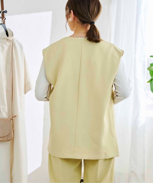 CPCM（シーピーシーエム）の「フレンチ袖Wボタンベスト（ベスト・レディース・ブラック/イエロー/アイボリー・FREE）」の21枚目の写真