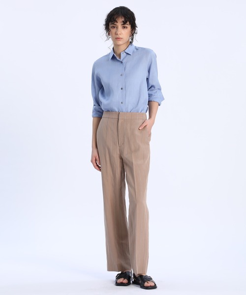 INED（イネド）の「【NORTHERN LINEN】レギュラーカラーリネンシャツ（シャツ/ブラウス・レディース・ブラック/ベージュ/オフホワイト/カーキ/サックスブルー/イエロー・11号/9号/7号）」の11枚目の写真