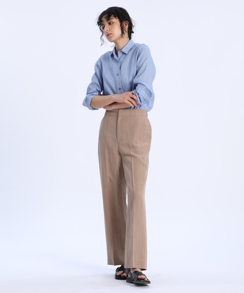 INED（イネド）の「【NORTHERN LINEN】レギュラーカラーリネンシャツ（シャツ/ブラウス・レディース・ブラック/ベージュ/オフホワイト/カーキ/サックスブルー/イエロー・11号/9号/7号）」の12枚目の写真