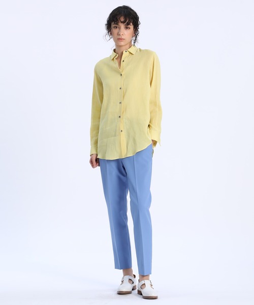 INED（イネド）の「【NORTHERN LINEN】レギュラーカラーリネンシャツ（シャツ/ブラウス・レディース・ブラック/ベージュ/オフホワイト/カーキ/サックスブルー/イエロー・11号/9号/7号）」の13枚目の写真