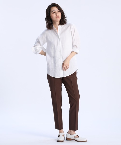 INED（イネド）の「【NORTHERN LINEN】レギュラーカラーリネンシャツ（シャツ/ブラウス・レディース・ブラック/ベージュ/オフホワイト/カーキ/サックスブルー/イエロー・11号/9号/7号）」の15枚目の写真