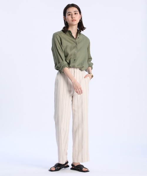 INED（イネド）の「【NORTHERN LINEN】レギュラーカラーリネンシャツ（シャツ/ブラウス・レディース・ブラック/ベージュ/オフホワイト/カーキ/サックスブルー/イエロー・11号/9号/7号）」の17枚目の写真