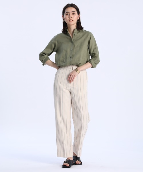 INED（イネド）の「【NORTHERN LINEN】レギュラーカラーリネンシャツ（シャツ/ブラウス・レディース・ブラック/ベージュ/オフホワイト/カーキ/サックスブルー/イエロー・11号/9号/7号）」の18枚目の写真