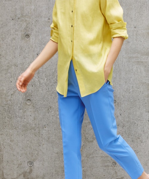 INED（イネド）の「【NORTHERN LINEN】レギュラーカラーリネンシャツ（シャツ/ブラウス・レディース・ブラック/ベージュ/オフホワイト/カーキ/サックスブルー/イエロー・11号/9号/7号）」の22枚目の写真