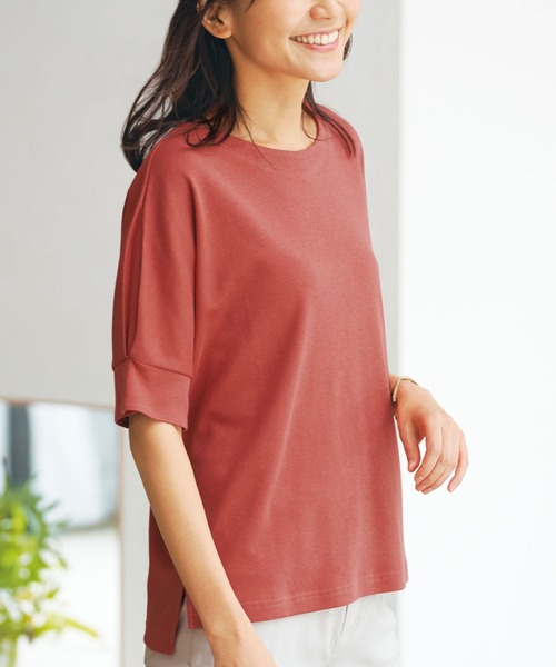 BELLUNA(ベルーナ)の「オーガニック超長綿100%袖デザインプルオーバー(Tシャツ/カットソー)」 WEAR BELLUNA(ベルーナ)の「オーガニック超長綿100%袖デザインプルオーバー(Tシャツ/カットソー)」 WEAR