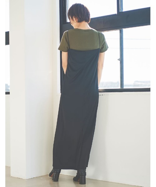 Re:EDIT（リエディ）の「[日本製][小さいサイズ有]ワッフルコットンコンパクトTシャツ（Tシャツ/カットソー・レディース・ホワイト/チャコールグレー/ブラック/カーキ・SMALL/MEDIUM/LARGE/X-SMALL）」の22枚目の写真