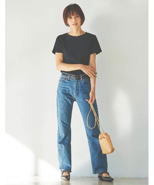 Re:EDIT（リエディ）の「[日本製][小さいサイズ有]ワッフルコットンコンパクトTシャツ（Tシャツ/カットソー・レディース・ホワイト/チャコールグレー/ブラック/カーキ・SMALL/MEDIUM/LARGE/X-SMALL）」の11枚目の写真