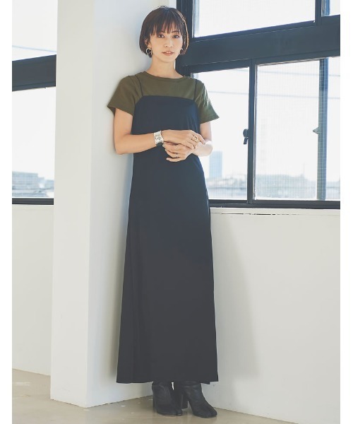 Re:EDIT（リエディ）の「[日本製][小さいサイズ有]ワッフルコットンコンパクトTシャツ（Tシャツ/カットソー・レディース・ホワイト/チャコールグレー/ブラック/カーキ・SMALL/MEDIUM/LARGE/X-SMALL）」の21枚目の写真