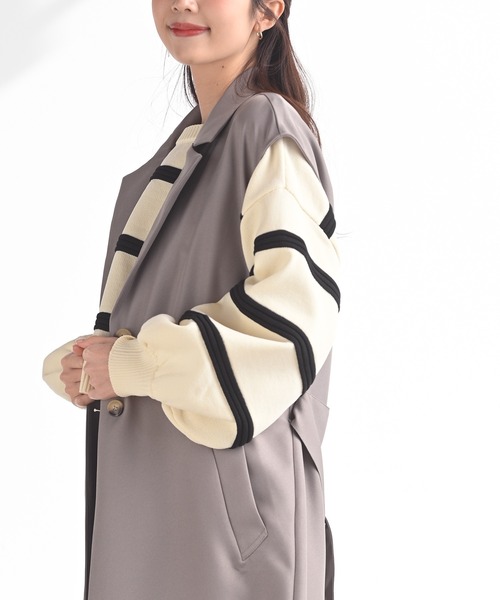 rps（アールピーエス）の「ロングトレンチジレ（ベスト・レディース・ブラック/モカ/グレイッシュベージュ・M）」の19枚目の写真