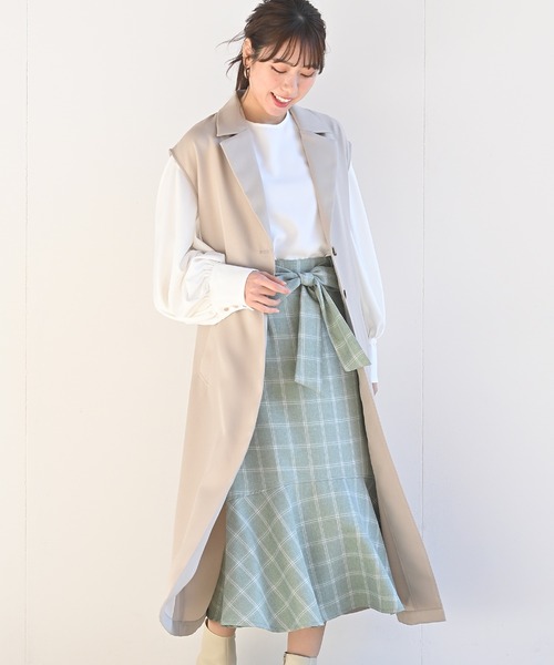 rps（アールピーエス）の「ロングトレンチジレ（ベスト・レディース・ブラック/モカ/グレイッシュベージュ・M）」の21枚目の写真