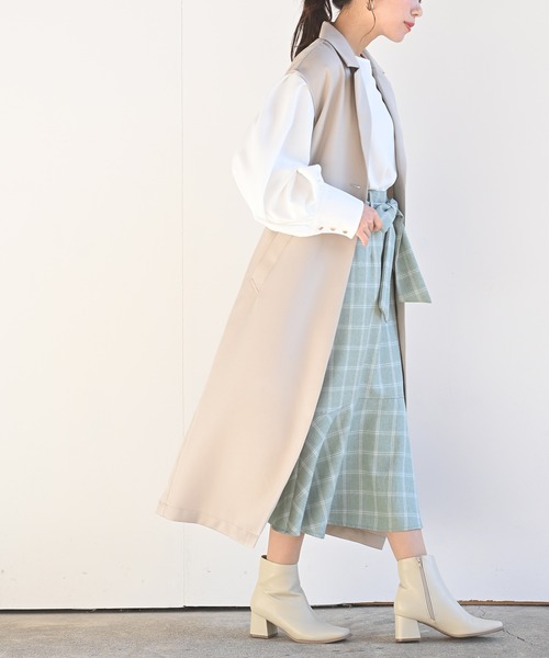 rps（アールピーエス）の「ロングトレンチジレ（ベスト・レディース・ブラック/モカ/グレイッシュベージュ・M）」の22枚目の写真