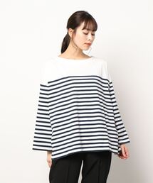 Samansa Mos2 | パネルボーダーバスクカットソー(Tシャツ/カットソー)