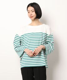 Samansa Mos2 | パネルボーダーバスクカットソー(Tシャツ/カットソー)