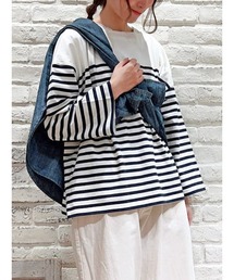 パネルボーダーバスクカットソー