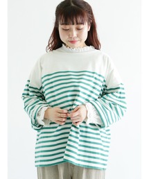 Samansa Mos2 | パネルボーダーバスクカットソー(Tシャツ/カットソー)