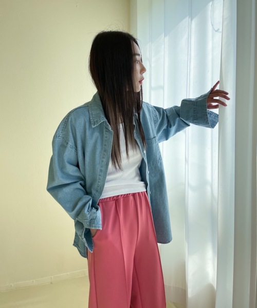 Didot.showroom（ディドット ショールーム）の「【DIDOT.】着丈違いの2サイズ展開 ピンタックカラートラックパンツ（スウェットパンツ・レディース・ラベンダー/グリーン/ブラック/ピンク/レッド/ブラウン・S/M）」の20枚目の写真