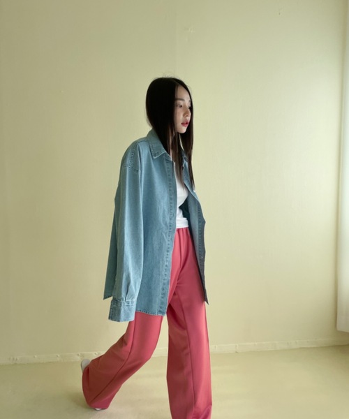 Didot.showroom（ディドット ショールーム）の「【DIDOT.】着丈違いの2サイズ展開 ピンタックカラートラックパンツ（スウェットパンツ・レディース・ラベンダー/グリーン/ブラック/ピンク/レッド/ブラウン・S/M）」の22枚目の写真