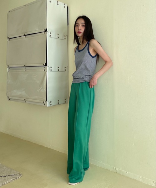 Didot.showroom（ディドット ショールーム）の「【DIDOT.】着丈違いの2サイズ展開 ピンタックカラートラックパンツ（スウェットパンツ・レディース・ラベンダー/グリーン/ブラック/ピンク/レッド/ブラウン・S/M）」の11枚目の写真