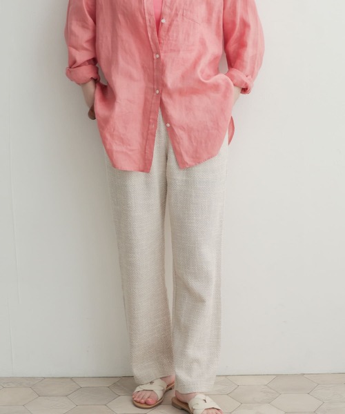 URBAN RESEARCH DOORS（アーバンリサーチドアーズ）の「カットツィードストレートパンツ（その他パンツ・レディース・アイボリー/チャコールグレー・1/0）」の2枚目の写真